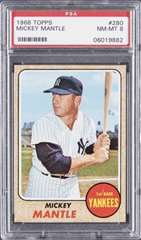 1968 Topps #280 Mickey Mantle – PSA NM-MT 8